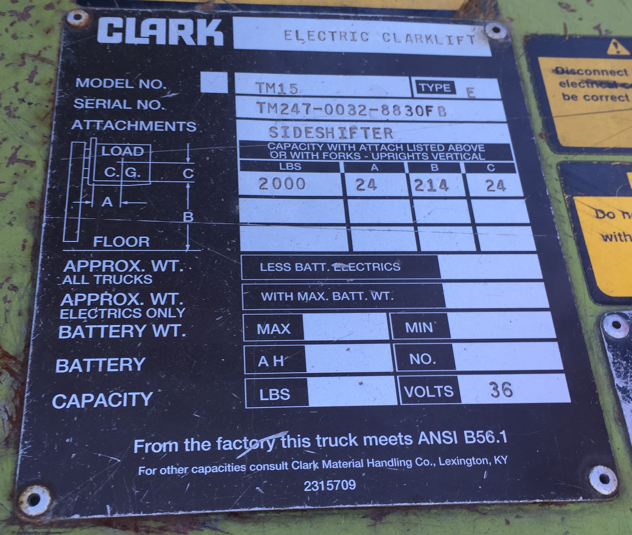Clark forklift serial number identification